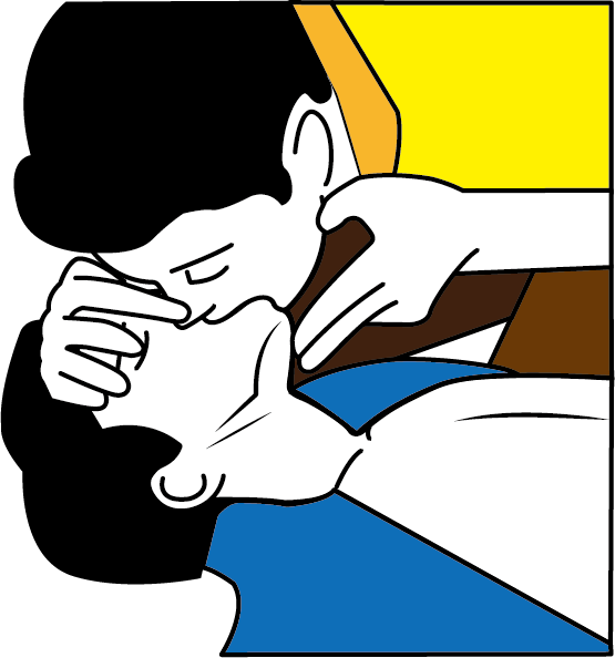 Give 2 quick breaths during CPR for an unresponsive choking adult