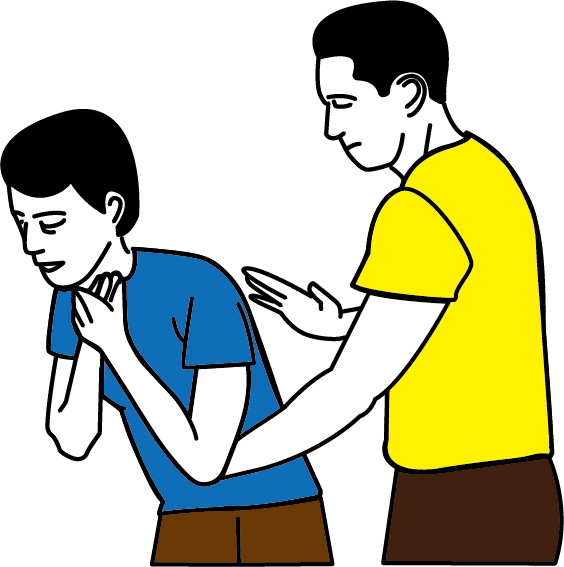 Give 5 back blows to relieve adult choking